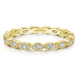 14k Rose Gold Diamond Stackable Small Eternity Band-Rings-gabriel & co-YELLOW GOLD-