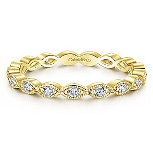 14k Rose Gold Diamond Stackable Small Eternity Band-Rings-gabriel & co-YELLOW GOLD-