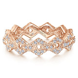 14K Rose Gold Diamond Fashion Stackable Eternity Band