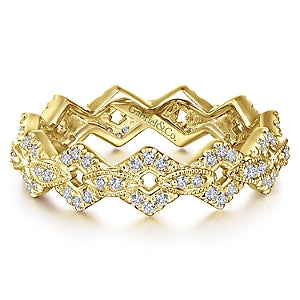 14K White Gold Diamond Fashion Stackable Eternity Band-Rings-gabriel & co-YELLOW GOLD-