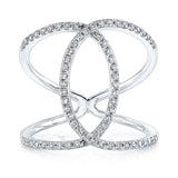 14K White Gold Diamond Intertwined Circle Ring-Rings-majolie-WHITE GOLD-
