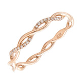14K Rose Gold Diamond Twisted Band
