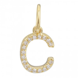 14K Yellow Gold Initial Diamond Initial Charm-Charms & Pendants-Maurice's Jewelers-C-