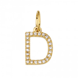 14K Yellow Gold Initial Diamond Initial Charm-Charms & Pendants-Maurice's Jewelers-D-