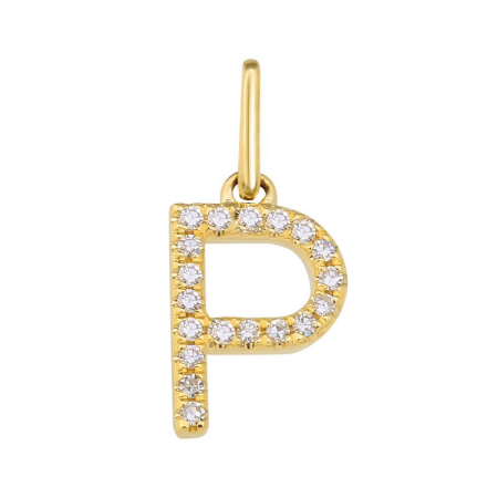 14K Yellow Gold Initial Diamond Initial Charm-Charms & Pendants-Maurice's Jewelers-