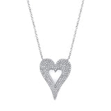 14K Yellow Gold Diamond Large Heart Polished Necklace-Necklaces-Maurice's Jewelers-WHITE GOLD-