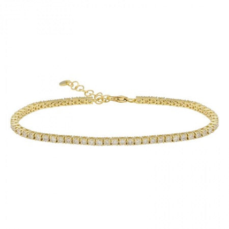 14k Yellow Gold Diamond Classic Tennis Bracelet-Bracelets-Maurice's Jewelers-