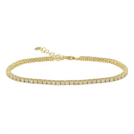 14k Yellow Gold Diamond Classic Tennis Bracelet