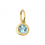 14K Yellow Gold Bezel Set Necklace Charm-Charms & Pendants-Maurice's Jewelers-BLUE TOPAZ-