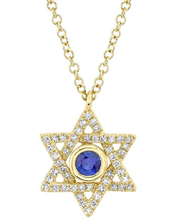 14k Yellow Gold Star of David Necklace-Necklaces-Maurice's Jewelers-