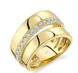 14K Yellow Gold Diamond Polished Bypass Ring-Rings-Maurice's Jewelers-