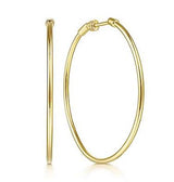 14K White Gold 40mm Plain Round Classic Hoops-EARRINGS-gabriel & co-YELLOW GOLD-