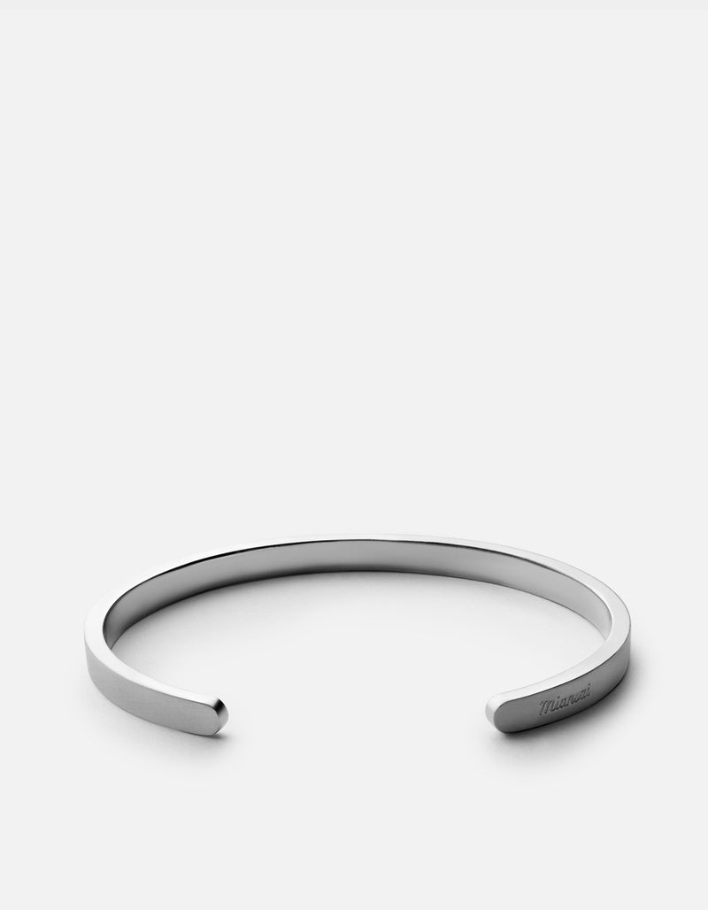 Brushed Sterling Silver Singular Open Cuff