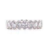 14K White Gold Oval Diamond Milgrain Eternity Band