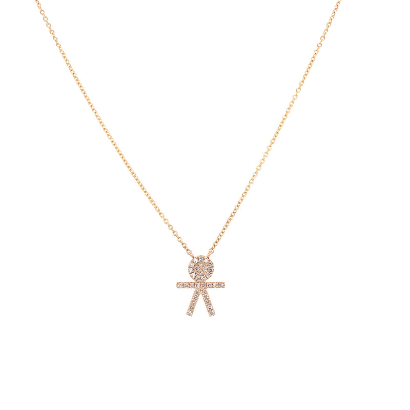 14K Yellow Gold Diamond Pave Boy Necklace-Necklaces-Maurice's Jewelers-