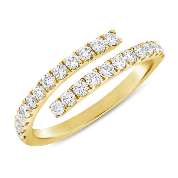 14K Yellow Gold Bypass Diamond Ring