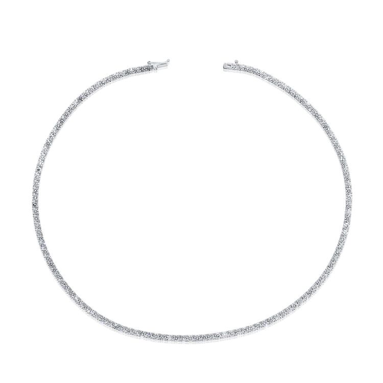 14K White Gold Diamond Tennis Necklace