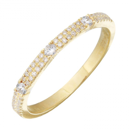 14K Yellow Gold Diamond Stacking Ring