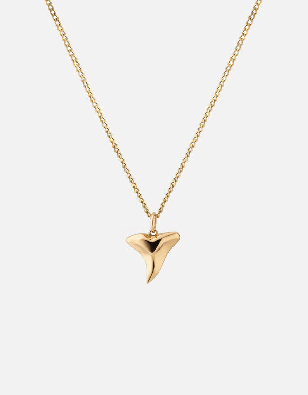 Shark Tooth Necklace, Gold Vermeil, Polished 24"-MENS NECKLACE-miansai-