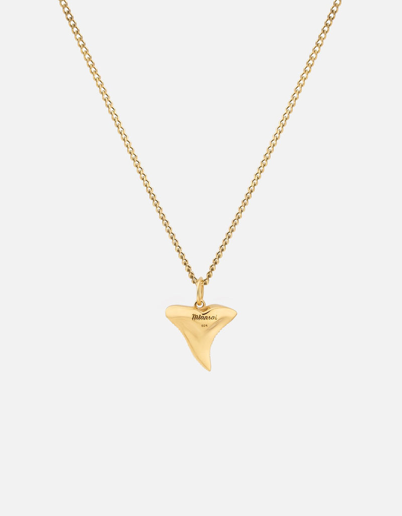 Shark Tooth Necklace, Gold Vermeil, Polished 24"