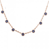 14K Rose Gold Evil Eye Gemstone Necklace-Necklaces-Maurice's Jewelers-ROSE GOLD-