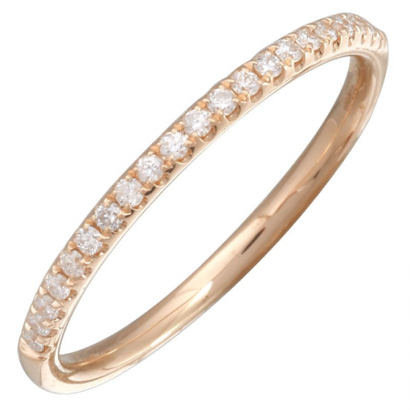 14K Rose Gold Diamond Halfway Band