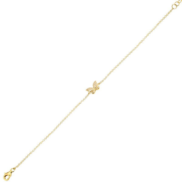 14K Yellow Gold Diamond Butterfly Bracelet-Bracelets-Maurice's Jewelers-