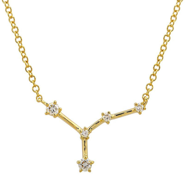 14k Yellow Gold Diamond Cancer Constellation Necklace-Necklaces-Maurice's Jewelers-