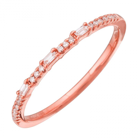 14K Rose Gold Diamond Stackable Band