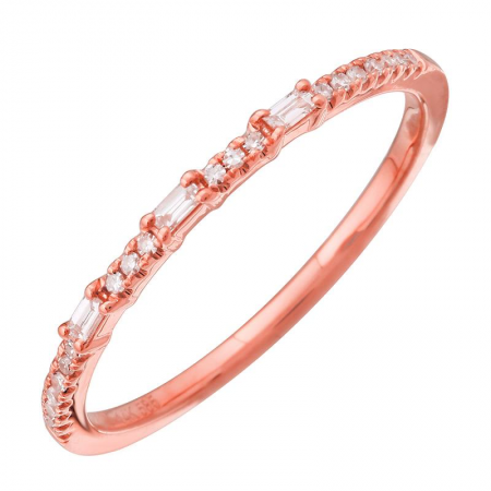 14K White Gold Diamond Stackable Band-Rings-Maurice's Jewelers-ROSE GOLD-