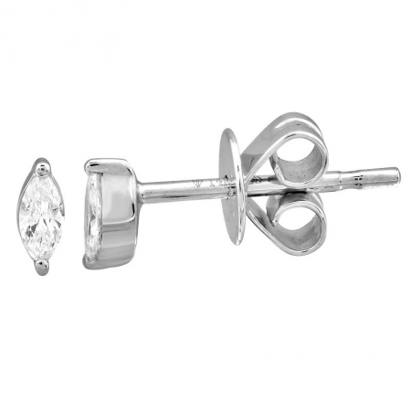 14K White Gold Marquise Diamond Earrings