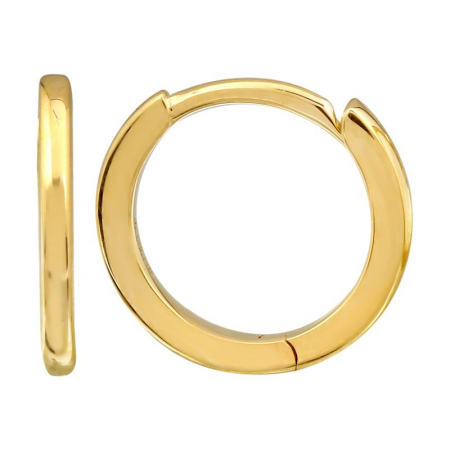 14k Yellow Gold Eternity Mini Round Huggie Earrings
