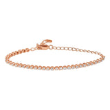 14K Rose Gold Diamond Tennis Adjustable Bracelet