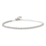 14K White Gold Diamond Tennis Adjustable Bracelet