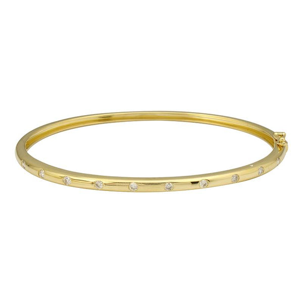 14k Yellow Gold Diamond Inlay Bangle-Bangles-Maurice's Jewelers-