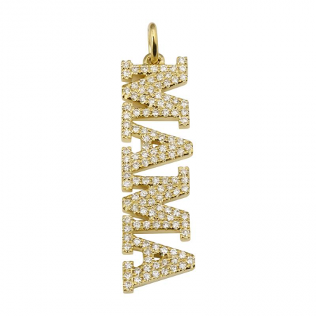 14k White Gold Mama Diamond Charm-Necklaces-Maurice's Jewelers-