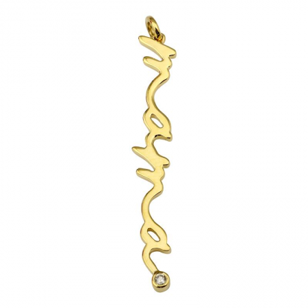 14k Yellow Gold Mama Diamond Necklace Charm-Charms & Pendants-Maurice's Jewelers-