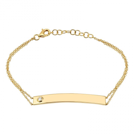 14K Yellow Gold Diamond Bar Bracelet-Bracelets-superbell-