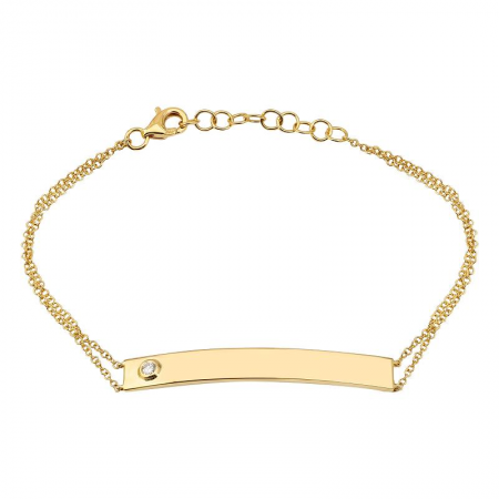 14K Yellow Gold Diamond Bar Bracelet
