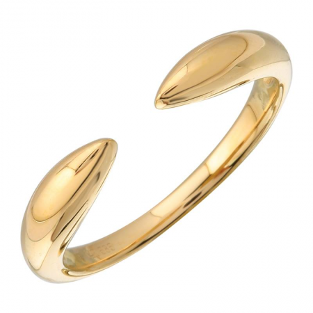 14K Yellow Gold Tapered Open Cuff Ring