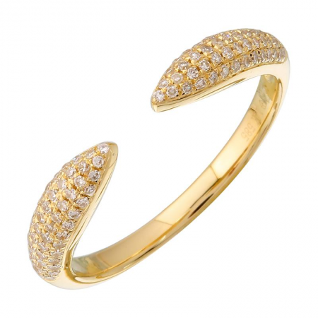 14k Yellow Gold Open Diamond Claw Ring