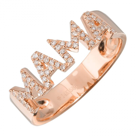 14k Rose Gold Mama Diamond Ring-Rings-Maurice's Jewelers-