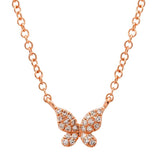14K Yellow Gold Diamond Petite Butterfly Necklace-Necklaces-Maurice's Jewelers-