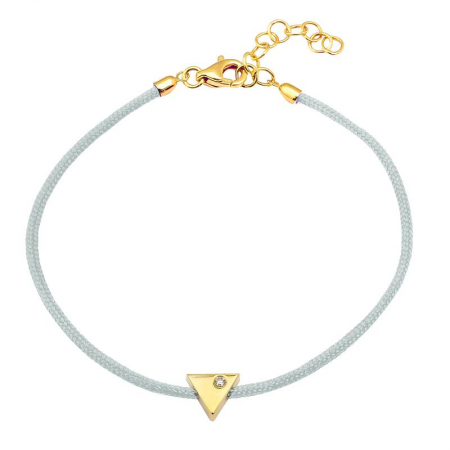 14K Yellow Gold Triangle Diamond Cord Bracelet