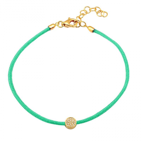 14K Yellow Gold Pave Circle Diamond Bracelet-Bracelets-superbell-
