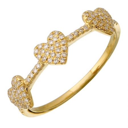 14K Yellow Gold Diamond Heart Ring-Rings-superbell-