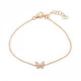 14K Yellow Gold Butterfly Diamond Bracelet-Bracelets-Maurice's Jewelers-ROSE GOLD-