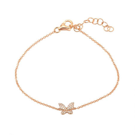 14K Yellow Gold Butterfly Diamond Bracelet-Bracelets-Maurice's Jewelers-ROSE GOLD-
