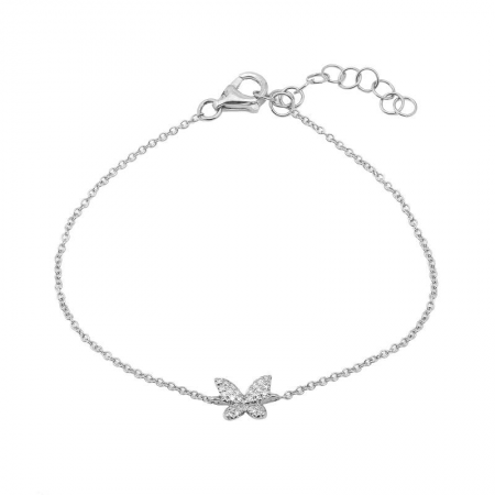 14K Yellow Gold Butterfly Diamond Bracelet-Bracelets-Maurice's Jewelers-WHITE GOLD-