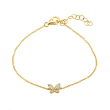 14K White Gold Butterfly Diamond Bracelet